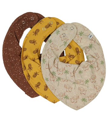 Pippi Kwijlslabbetje - 3-pack - Schildpad Shell - Pippi Baby - OneSize - Kwijlsjaaltjes