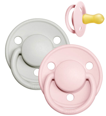 BIBS De Lux Fopspenen - 2-pack - Maat 2 - Rond - Haze/Blossom - BIBS - 6+ mnd - Fopspenen