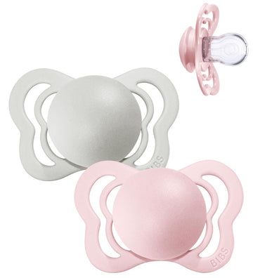 BIBS Supreme+ Fopspenen - 2-pack - Maat 2 - Symmetrisch - Haze/B - BIBS - 6+ mnd - Fopspenen