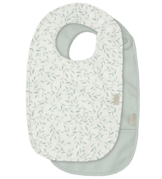 Cam Cam Slabbetjes - 2-pack - Green Bladeren/Dusty Green - Cam Cam - OneSize - Slabbetjes