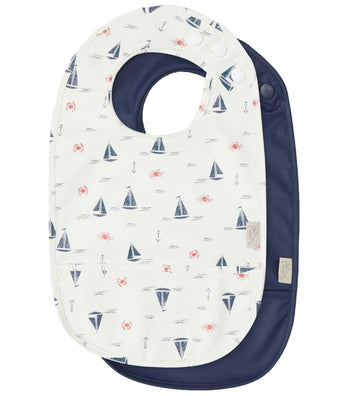 Cam Cam Slabbetjes - 2-pack - Zeilboten/Navy - Cam Cam - OneSize - Slabbetjes