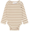 The New Siblings Romper l/s - Rib - TnsbFro - Humus Striped - The New - 74 - Rompers Lange Mouw