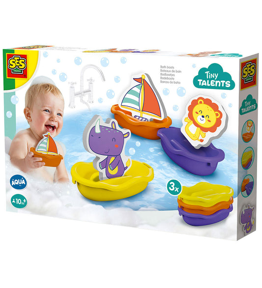 SES Creative Badspeelgoed - Boten met schuimrubberen dieren - SES Creative - OneSize - Badspeelgoed