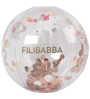 Filibabba Strandbal - Alfie - 40 cm - Unicorn Shores - Confetti - Filibabba - OneSize - Strandballen