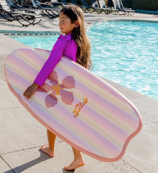 Swim Essentials Luchtbed - Opblaasbaar surfboard - Roze Flower - Swim Essentials - OneSize - Badspelletjes