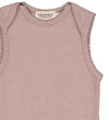 MarMar Romper mouwloos - Wol - Pointelle - Bini - Verbrand Rose - MarMar - 62 - Rompers Mouwloos