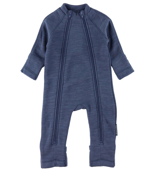 Smallstuff Wagenspak m. Ritsen - Wol - Denim Melange - Smallstuff - 68/74 - Wagenspakken
