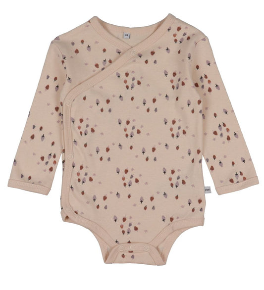 Pippi Baby Wikkel Rompers l/s - 4-pack - Burlwood - Pippi Baby - 74 - Rompers Lange Mouw