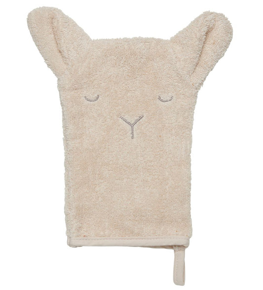 Pippi Washandje - 14x21 cm - Zandschelp m. Beer - Pippi Baby - OneSize - Washandjes