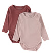 Minymo Rompers l/s - 2-pack - Violet Ice - Minymo - 68 - Rompers Lange Mouw