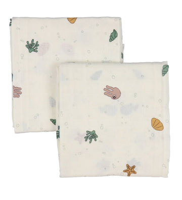 Done by Deer Wikkeldoek 2-pack - Sea Vrienden - Done by Deer - OneSize - Wikkeldoeken