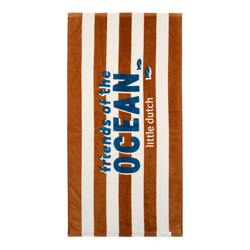 Strandhanddoek Little Dutch Ocean World Brown Stripe