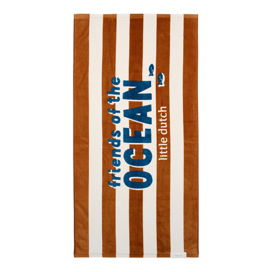 Strandhanddoek Little Dutch Ocean World Brown Stripe
