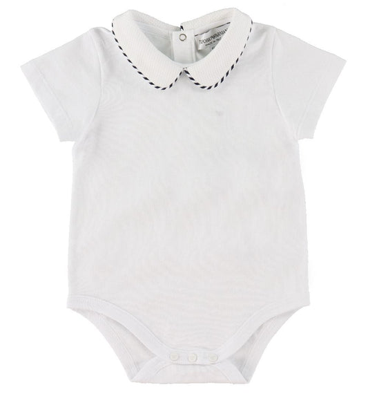 Emporio Armani Set - Romper/Tuinbroek/Bolleaht - Wit - Emporio Armani - 6 mnd - Rompers Korte Mouw