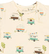 Petit Piao Romper s/s - PpSun - Eggnog Camper - Petit Piao - 1 jaar (80) - Rompers Korte Mouw