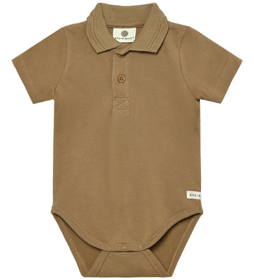 En Fant Romper s/s - Polo - Pique - Tijgeroog - En Fant - 74 - Rompers Korte Mouw