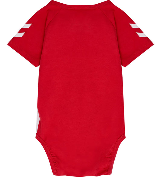 Hummel Romper l/s - HmlMINI DBU Gestreept - Tango Red - Hummel - 62 - Rompers Korte Mouw