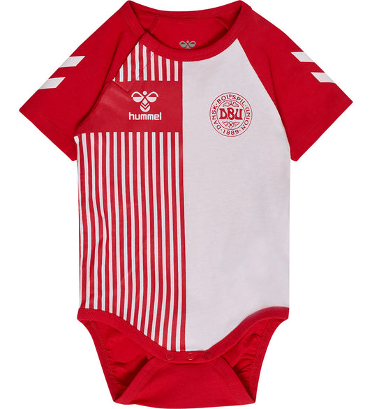 Hummel Romper l/s - HmlMINI DBU Gestreept - Tango Red - Hummel - 62 - Rompers Korte Mouw