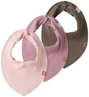 Name It Slabbetjes - 3-pack - Rib - NbfYvette - Lotus/Lila/Brown - Name It - OneSize - Kwijlsjaaltjes