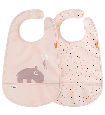 Done by Deer Slabbetjes - 2-pack - Ozzo - Powder - Done by Deer - OneSize - Slabbetjes