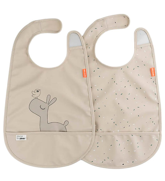 Done by Deer Slabbetjes - 2-pack - Lalee - Zand - Done by Deer - OneSize - Slabbetjes