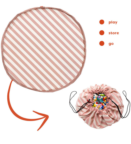 Play&Go Speelmat - Ø140 - Strepen Nieuw Roze - Play&Go - OneSize - Speelmaten