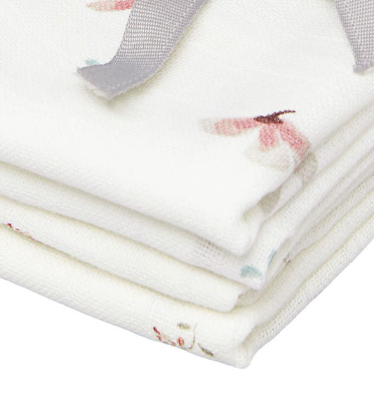 Cam Cam Washandjes - 4-pack - Mix Klaprozen - Windflower Creme - Cam Cam - OneSize - Washandjes