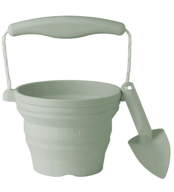 Scrunch Opvouwbaar Emmer m. Schep - 11x9 cm - Sage Green - Scrunch - OneSize - Emmers