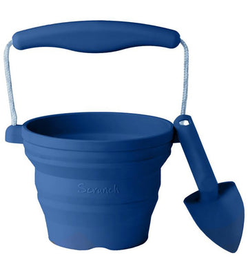 Scrunch Opvouwbaar Emmer m. Schep - 11x9 cm - Midnight Blue - Scrunch - OneSize - Emmers