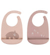 Done by Deer Slab met voedselopvanger - 2-pack - Silicone - Ozzo - Done by Deer - OneSize - Slabbetjes