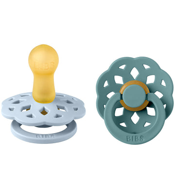 BIBS Bohemen Fopspenen - 2-pack - Maat 2 - Rond - Baby Blue/IJsl - BIBS - 6-18 mnd - Fopspenen