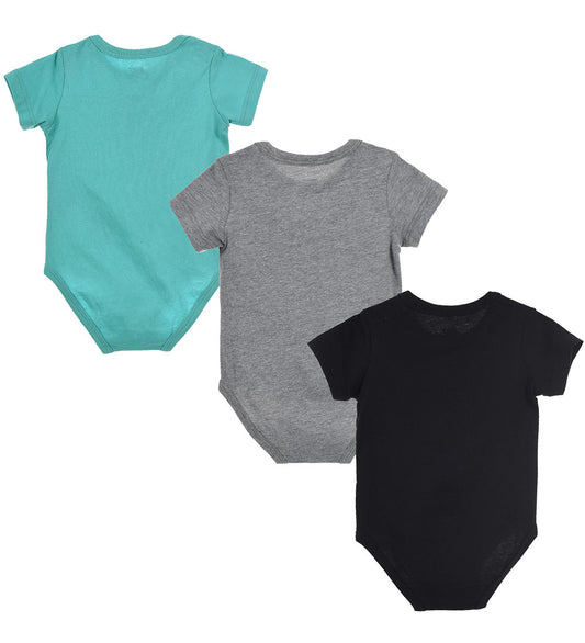 Nike Rompers s/s - Blok - 3-pack - Gewassen Teal - Nike - 3 mnd - Rompers Korte Mouw