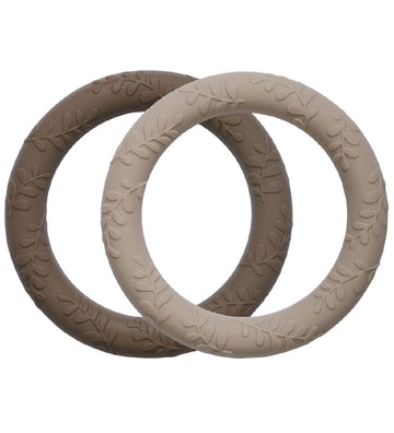 A Little Lovely Company Bijtring - 2-pack - Bladeren - Taupe - A Little Lovely Company - OneSize - Bijtringen