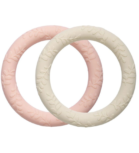 A Little Lovely Company Bijtring - Bladeren - Strawberry/Cream - A Little Lovely Company - OneSize - Bijtringen