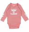 Hummel Romper l/s - hmlMarie - Dusty Rose m. Logo - Hummel - 62 - Rompers Lange Mouw