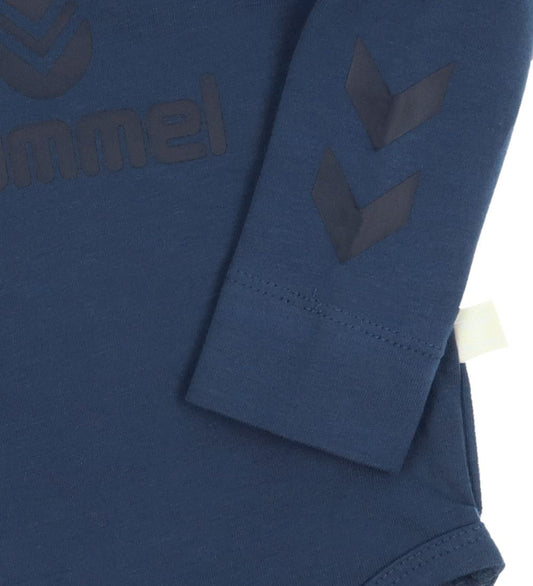 Hummel Romper l/s - hmlSteen - Ensign Blue m. Logo - Hummel - 1 jaar (80) - Rompers Lange Mouw