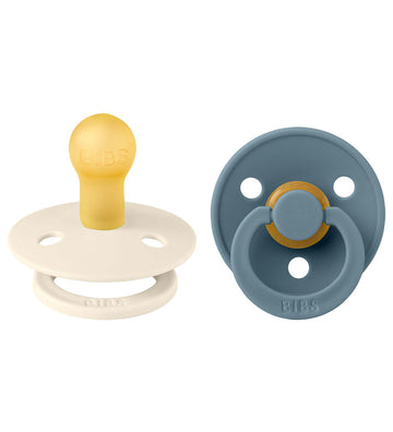 BIBS Colour Fopspenen - 2-pack - Maat 2 - Rond - Ivory/Petrol - BIBS - 6-18 mnd - Fopspenen