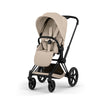 Kinderwagen Cybex Priam 5 Comfort Matt Black/Cozy Beige incl. Foldable Carrycot