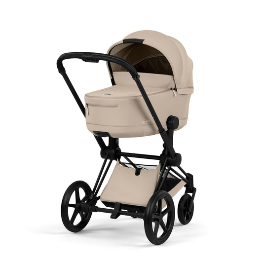 Kinderwagen Cybex Priam 5 Comfort Matt Black/Cozy Beige incl. Foldable Carrycot