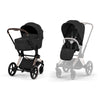 Kinderwagen Cybex Priam 5 Comfort Sepia Black/Rosegold incl. Foldable Carrycot