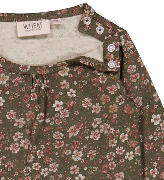 Wheat Romper l/s - Liv - Dry Dennenbloemen - Wheat - 68 - Rompers Lange Mouw