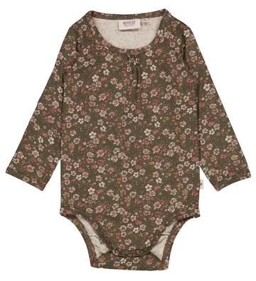 Wheat Romper l/s - Liv - Dry Dennenbloemen - Wheat - 68 - Rompers Lange Mouw