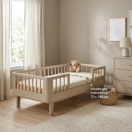 Peuterbed Novi Cleo (Ronde Hoek) 70x140 Sand