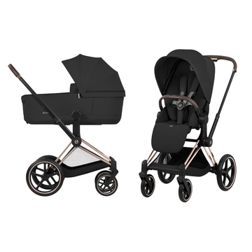 Kinderwagen Cybex Priam 5 Comfort Sepia Black/Rosegold incl. Foldable Carrycot