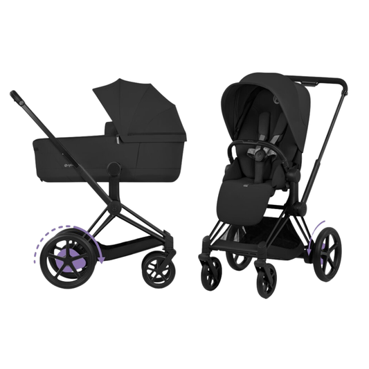 Kinderwagen Cybex e-Priam 5 Comfort Matt Black/Sepia Black incl. Foldable Carrycot