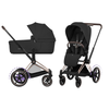 Kinderwagen Cybex e-Priam 5 Comfort Rosegold/Sepia Black incl. Foldable Carrycot