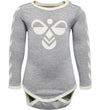 Hummel Romper l/s - hmlFlipper - Grijs Gevlekt - Hummel - 62 - Rompers Lange Mouw