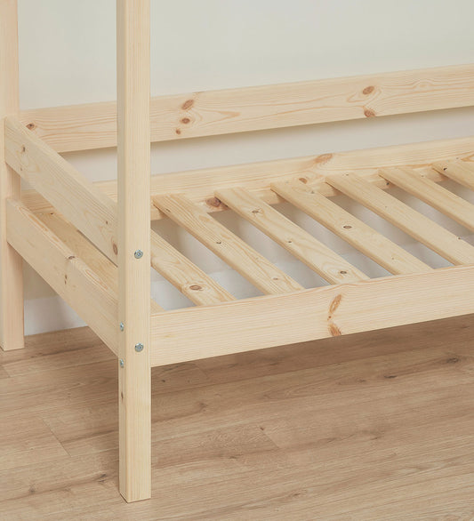 Hoppekids Huisbed - Eco Comfort - 166x175x76 cm - Natural Hout - Hoppekids - OneSize - Bedden
