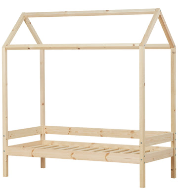 Hoppekids Huisbed - Eco Comfort - 166x175x76 cm - Natural Hout - Hoppekids - OneSize - Bedden