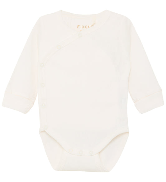 Fixoni Wikkelromper l/s - Rib - Gardenia - Fixoni - 50 - Rompers Lange Mouw